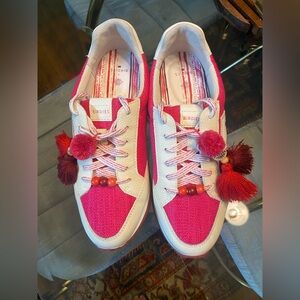 Birdies Roadrunner Limited 21Seeds Hibiscus Raffia Pink & White Sneakers